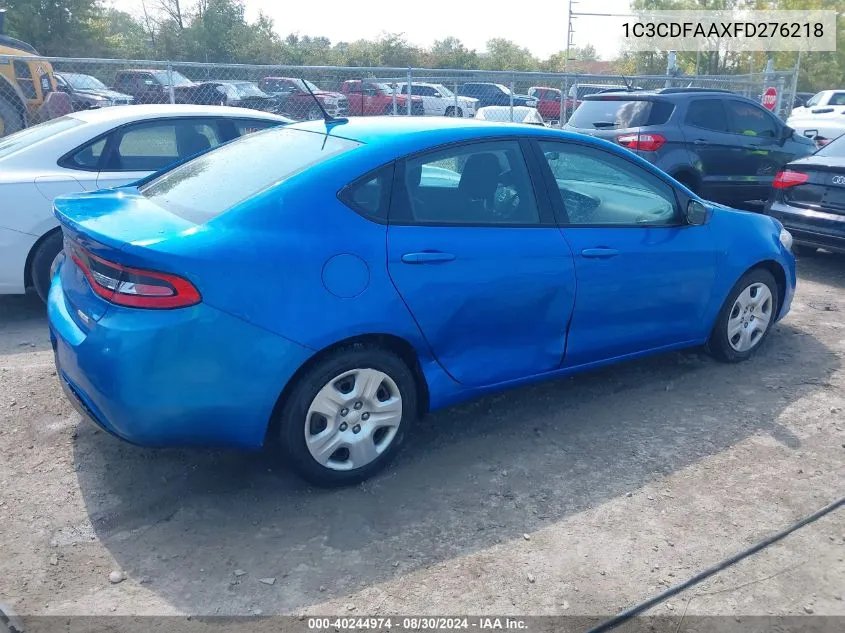 2015 Dodge Dart Se VIN: 1C3CDFAAXFD276218 Lot: 40244974