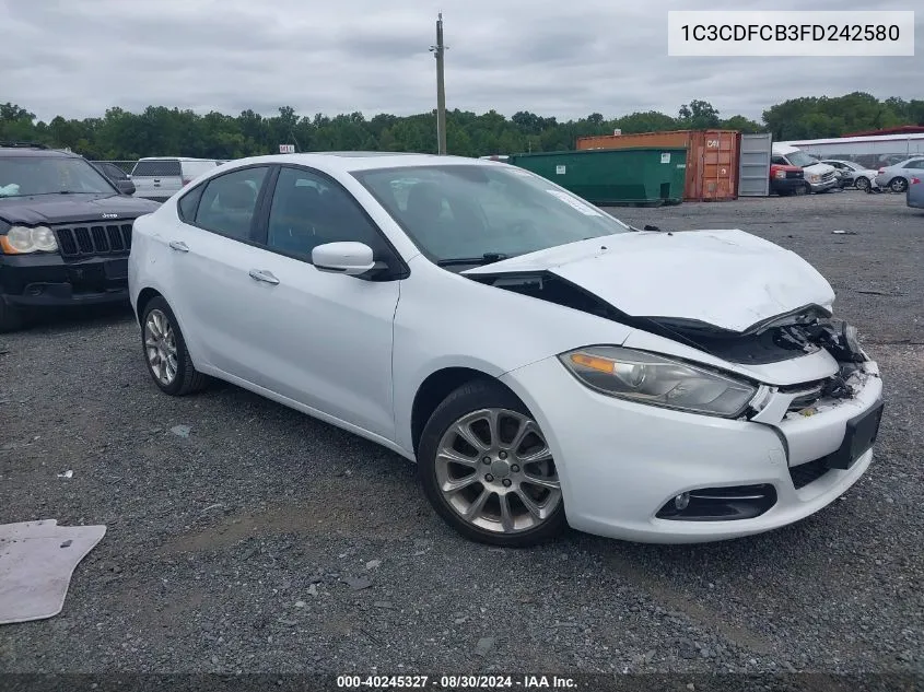 2015 Dodge Dart Limited VIN: 1C3CDFCB3FD242580 Lot: 40245327