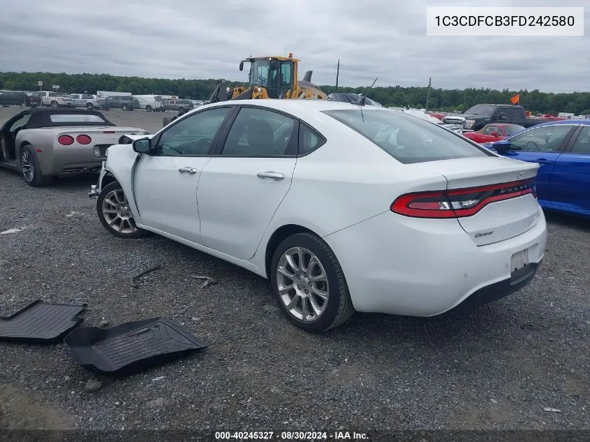 2015 Dodge Dart Limited VIN: 1C3CDFCB3FD242580 Lot: 40245327