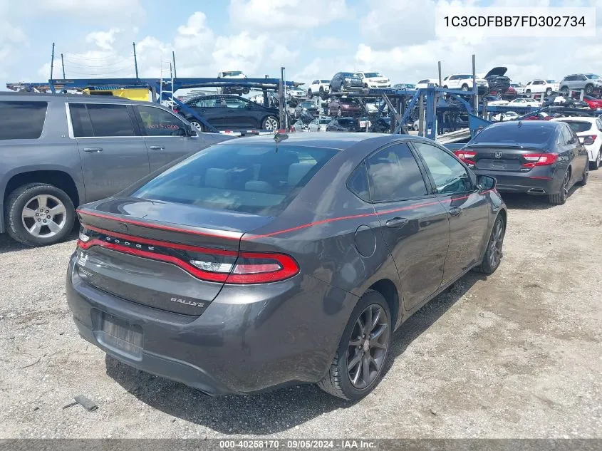 2015 Dodge Dart Sxt VIN: 1C3CDFBB7FD302734 Lot: 40258170