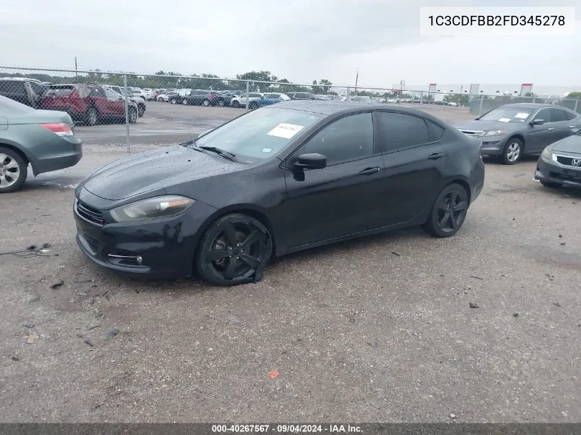 2015 Dodge Dart Sxt VIN: 1C3CDFBB2FD345278 Lot: 40267567