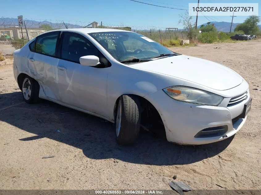 2015 Dodge Dart Se VIN: 1C3CDFAA2FD277671 Lot: 40268553