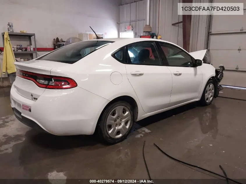 2015 Dodge Dart Se VIN: 1C3CDFAA7FD420503 Lot: 40279574