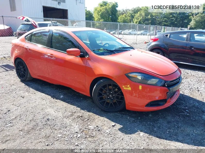 2015 Dodge Dart Gt VIN: 1C3CDFEB5FD238138 Lot: 40307970