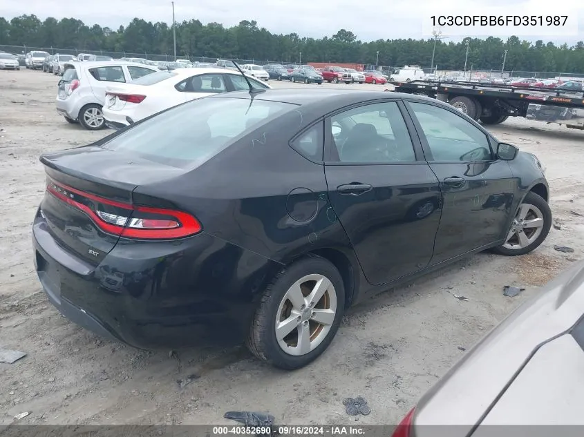 2015 Dodge Dart Sxt VIN: 1C3CDFBB6FD351987 Lot: 40352690