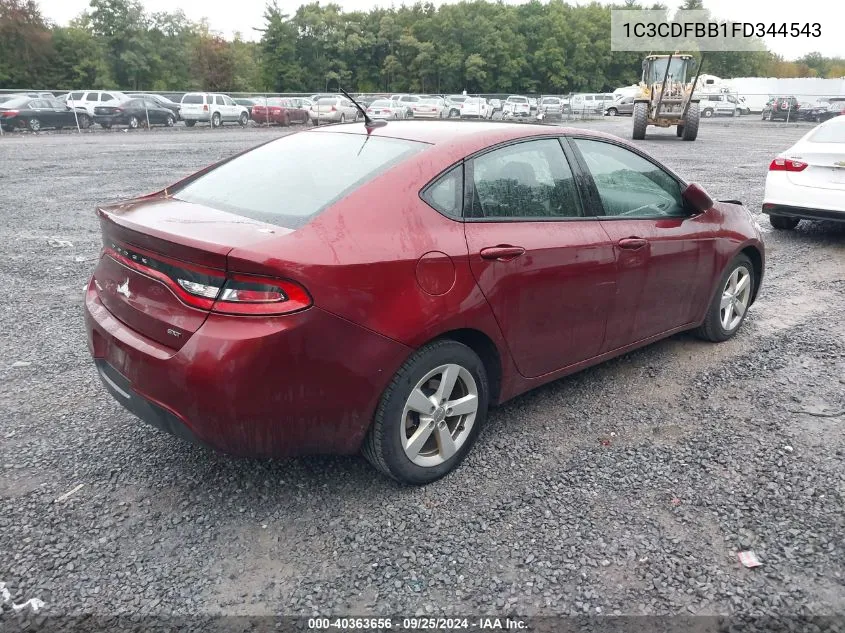 2015 Dodge Dart Sxt VIN: 1C3CDFBB1FD344543 Lot: 40363656