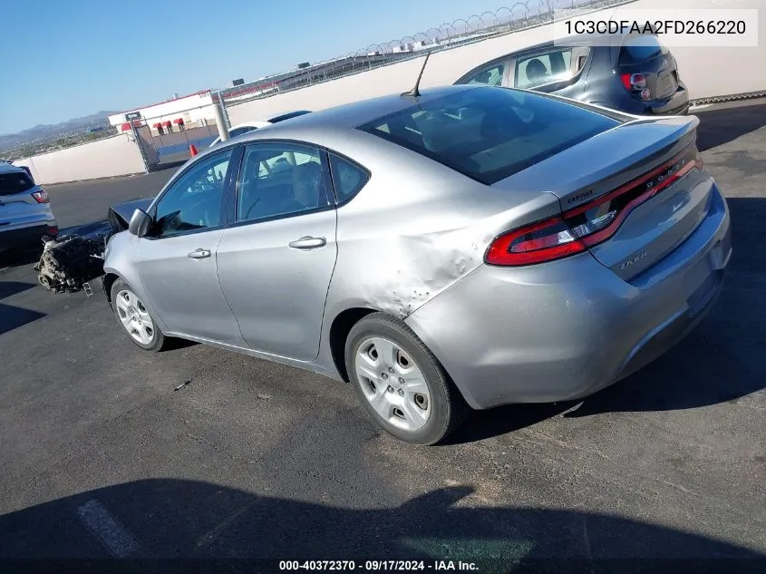 2015 Dodge Dart Se VIN: 1C3CDFAA2FD266220 Lot: 40372370