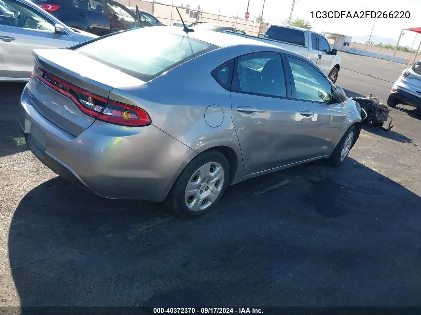 2015 Dodge Dart Se VIN: 1C3CDFAA2FD266220 Lot: 40372370