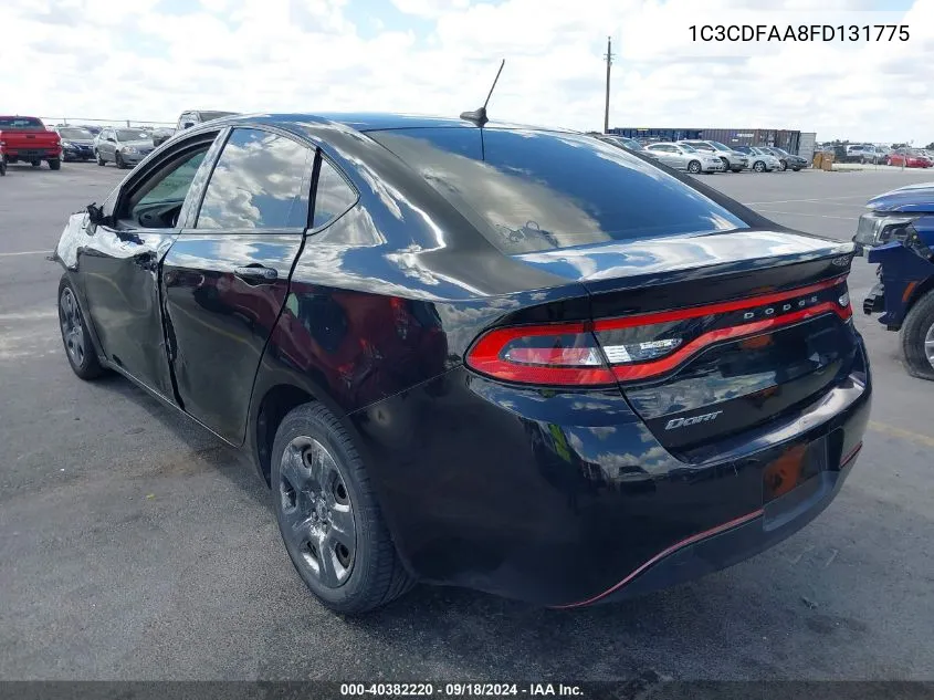 2015 Dodge Dart Se VIN: 1C3CDFAA8FD131775 Lot: 40382220