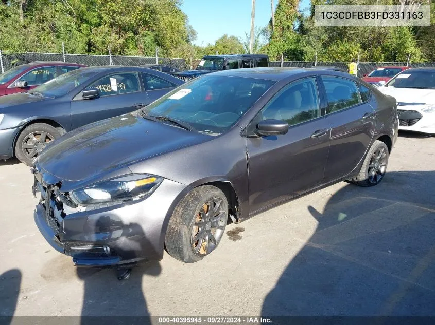 2015 Dodge Dart Sxt VIN: 1C3CDFBB3FD331163 Lot: 40395945