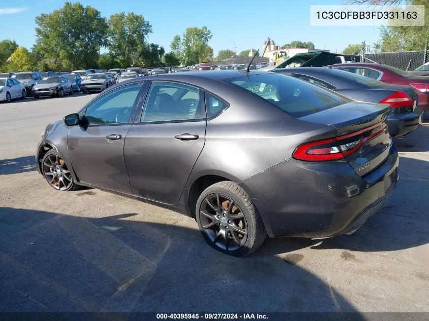 2015 Dodge Dart Sxt VIN: 1C3CDFBB3FD331163 Lot: 40395945