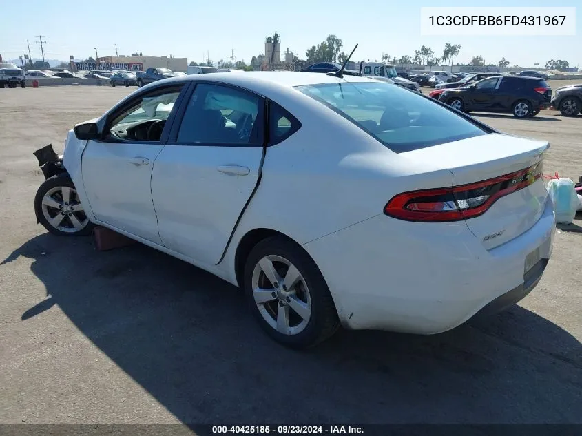 2015 Dodge Dart Sxt VIN: 1C3CDFBB6FD431967 Lot: 40425185