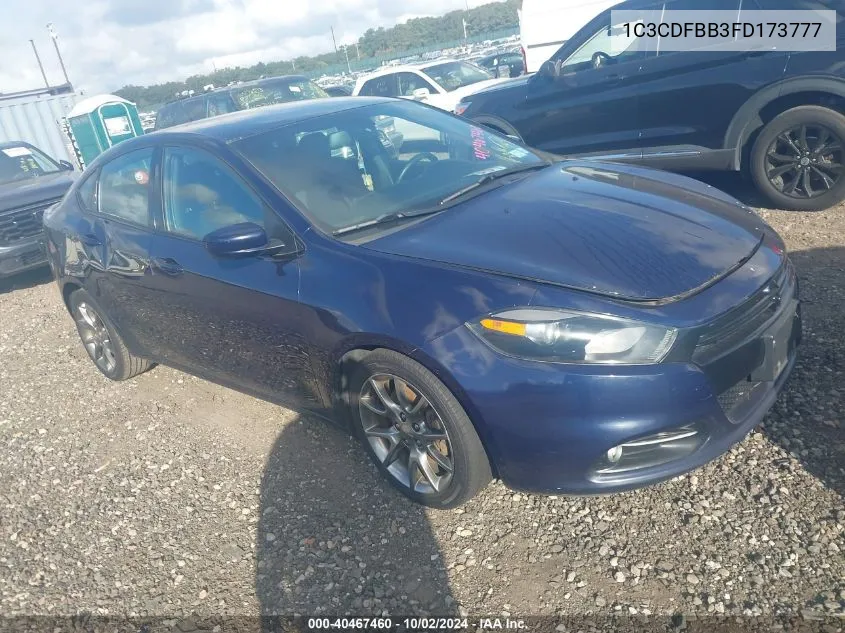 2015 Dodge Dart Sxt VIN: 1C3CDFBB3FD173777 Lot: 40467460