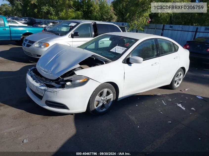 2015 Dodge Dart Sxt VIN: 1C3CDFBBXFD306759 Lot: 40467796