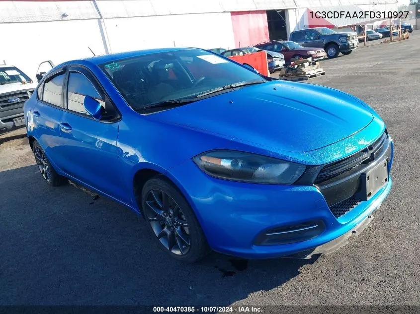 2015 Dodge Dart Se VIN: 1C3CDFAA2FD310927 Lot: 40470385