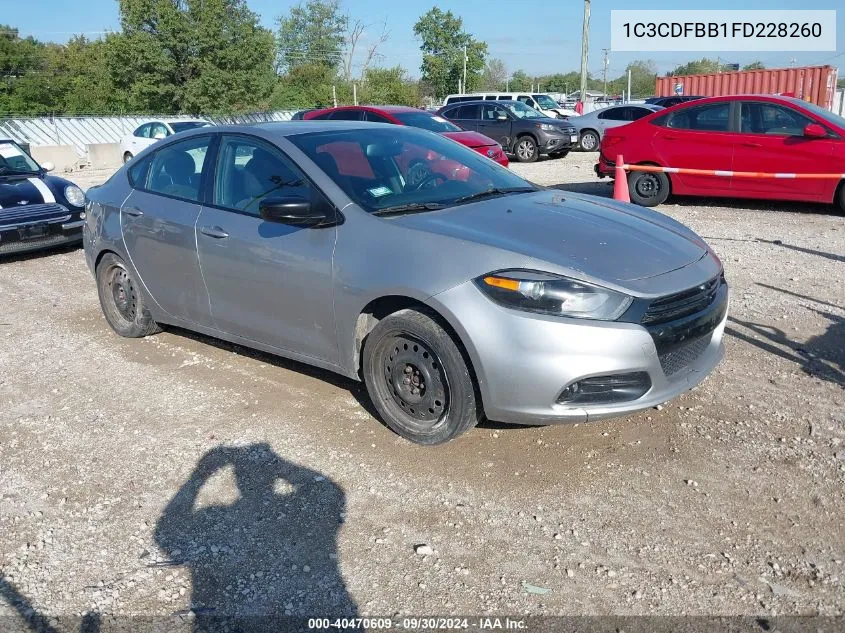 2015 Dodge Dart Sxt VIN: 1C3CDFBB1FD228260 Lot: 40470609