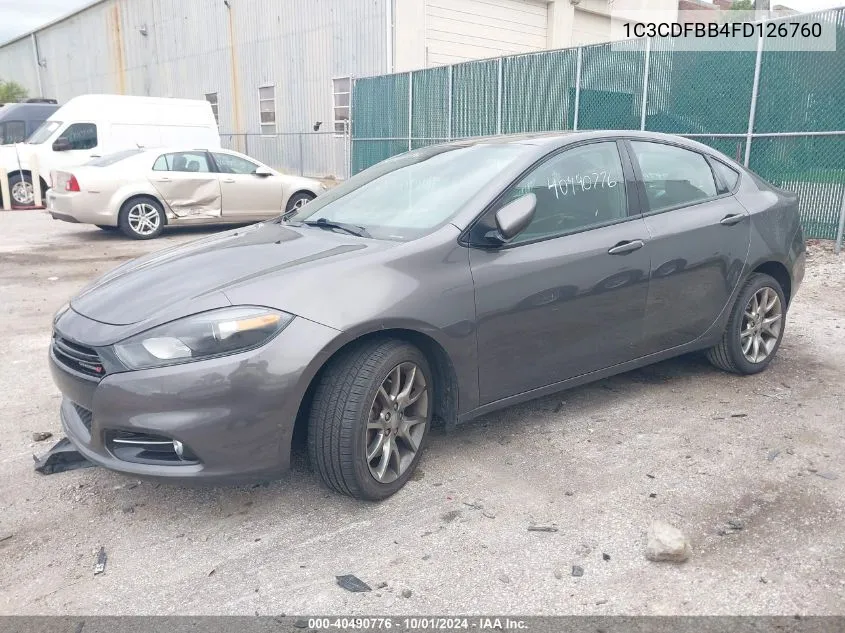 2015 Dodge Dart Sxt VIN: 1C3CDFBB4FD126760 Lot: 40490776