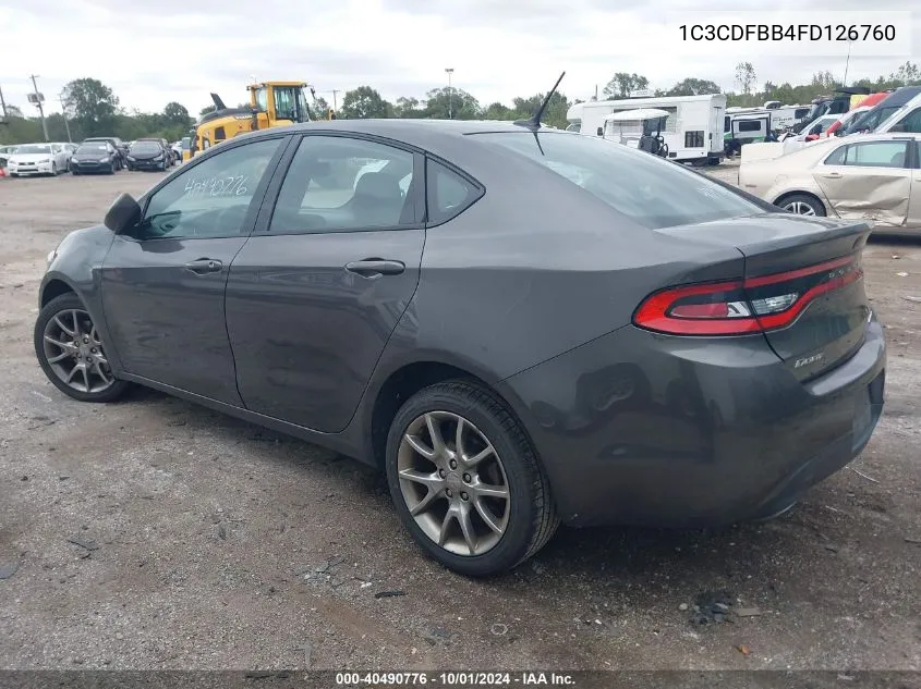 2015 Dodge Dart Sxt VIN: 1C3CDFBB4FD126760 Lot: 40490776