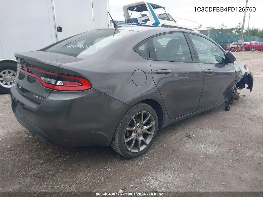 2015 Dodge Dart Sxt VIN: 1C3CDFBB4FD126760 Lot: 40490776