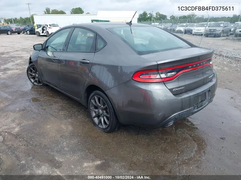 2015 Dodge Dart Sxt VIN: 1C3CDFBB4FD375611 Lot: 40491000