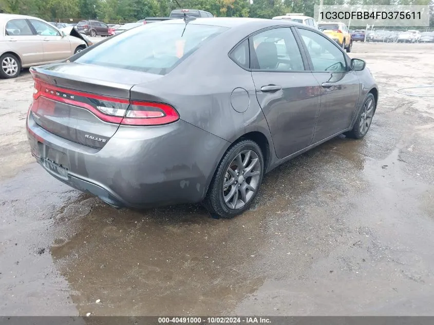 2015 Dodge Dart Sxt VIN: 1C3CDFBB4FD375611 Lot: 40491000