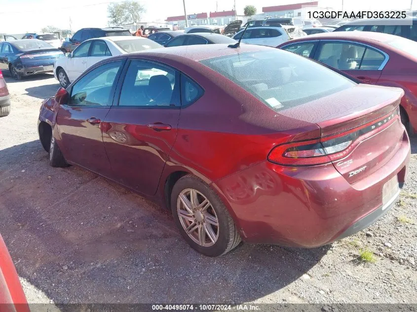 2015 Dodge Dart Se VIN: 1C3CDFAA4FD363225 Lot: 40495074