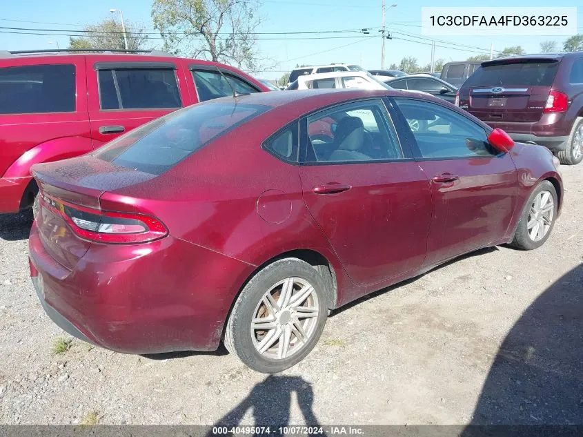 2015 Dodge Dart Se VIN: 1C3CDFAA4FD363225 Lot: 40495074