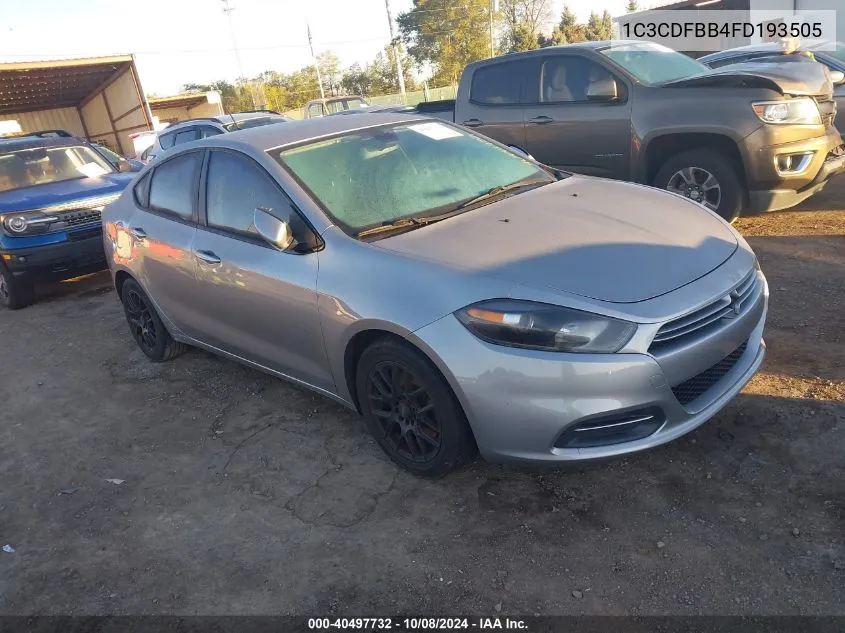 2015 Dodge Dart Sxt VIN: 1C3CDFBB4FD193505 Lot: 40497732