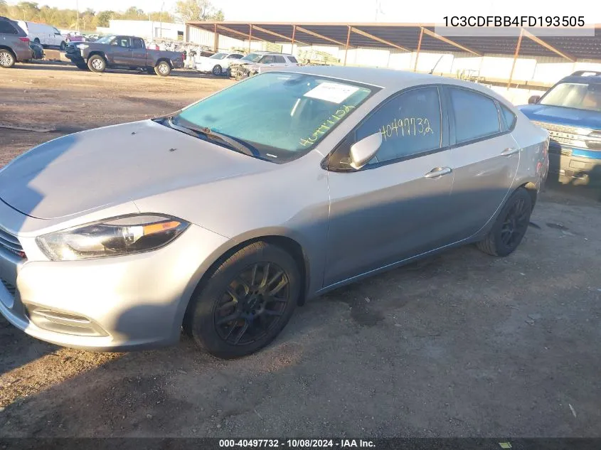 2015 Dodge Dart Sxt VIN: 1C3CDFBB4FD193505 Lot: 40497732