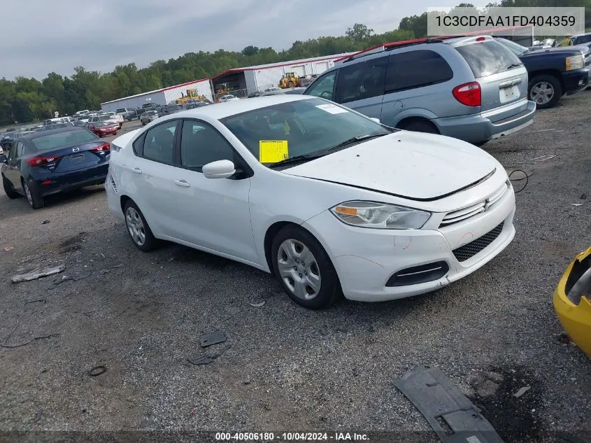 2015 Dodge Dart Se VIN: 1C3CDFAA1FD404359 Lot: 40506180