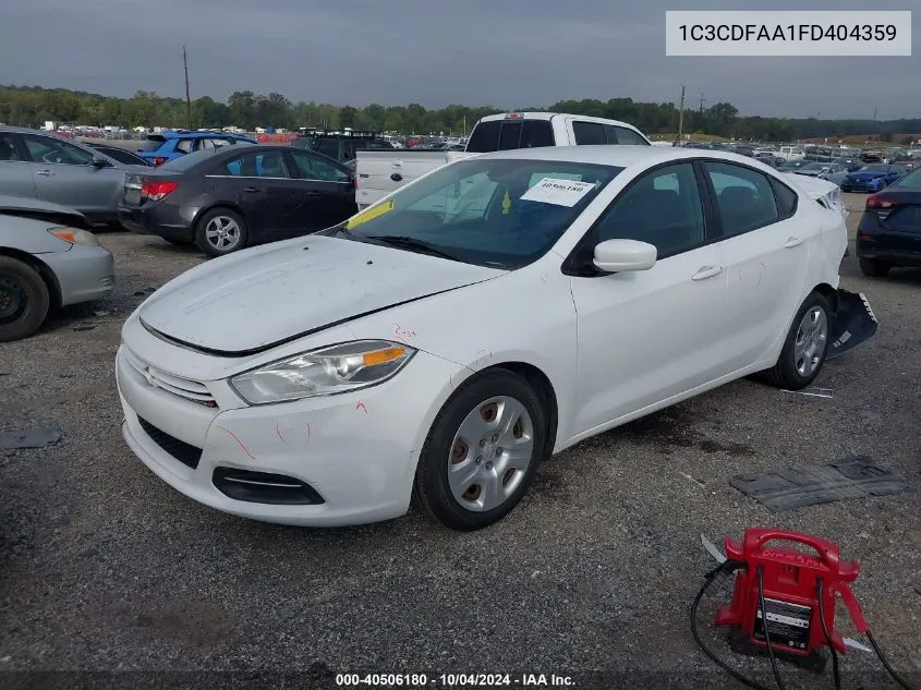 2015 Dodge Dart Se VIN: 1C3CDFAA1FD404359 Lot: 40506180