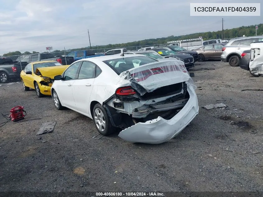 2015 Dodge Dart Se VIN: 1C3CDFAA1FD404359 Lot: 40506180