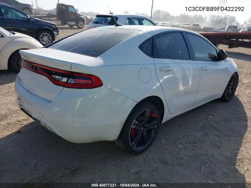 2015 Dodge Dart Sxt VIN: 1C3CDFBB9FD422292 Lot: 40517221