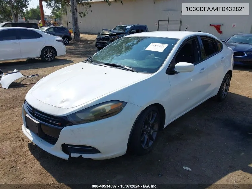 2015 Dodge Dart Se VIN: 1C3CDFAA4FD432821 Lot: 40534097