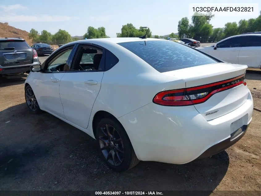 2015 Dodge Dart Se VIN: 1C3CDFAA4FD432821 Lot: 40534097