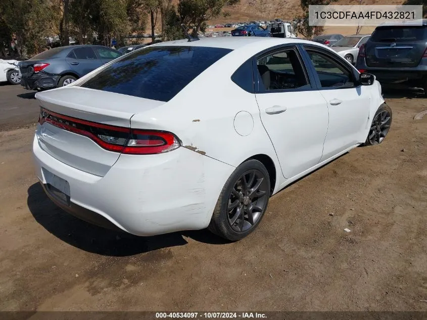 2015 Dodge Dart Se VIN: 1C3CDFAA4FD432821 Lot: 40534097