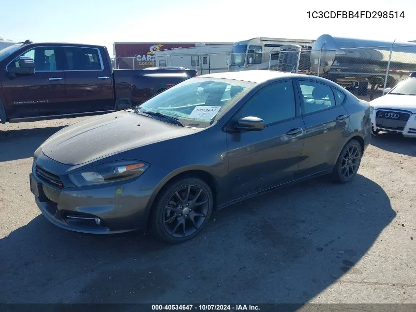 2015 Dodge Dart Sxt VIN: 1C3CDFBB4FD298514 Lot: 40534647