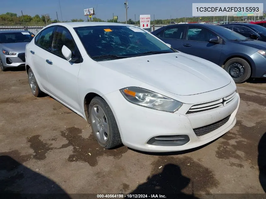 2015 Dodge Dart Se VIN: 1C3CDFAA2FD315593 Lot: 40564198