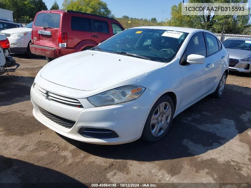 2015 Dodge Dart Se VIN: 1C3CDFAA2FD315593 Lot: 40564198