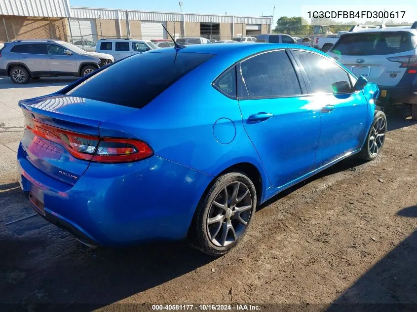 2015 Dodge Dart Sxt VIN: 1C3CDFBB4FD300617 Lot: 40581177