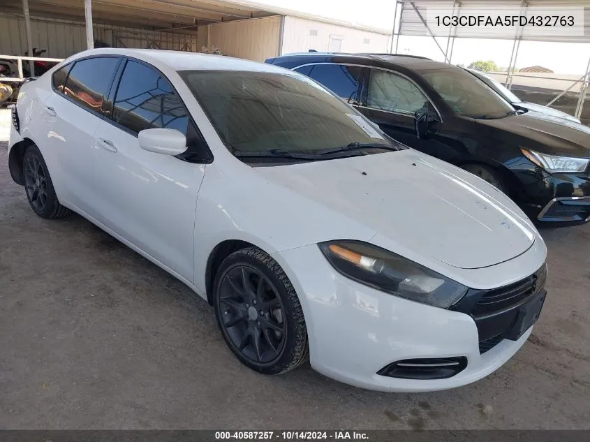 2015 Dodge Dart Se VIN: 1C3CDFAA5FD432763 Lot: 40587257