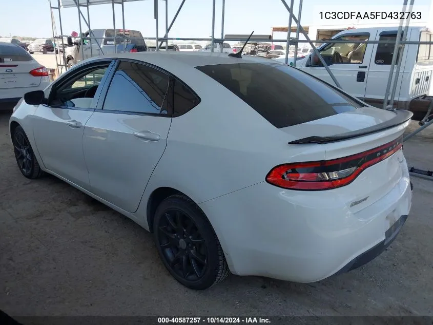 2015 Dodge Dart Se VIN: 1C3CDFAA5FD432763 Lot: 40587257