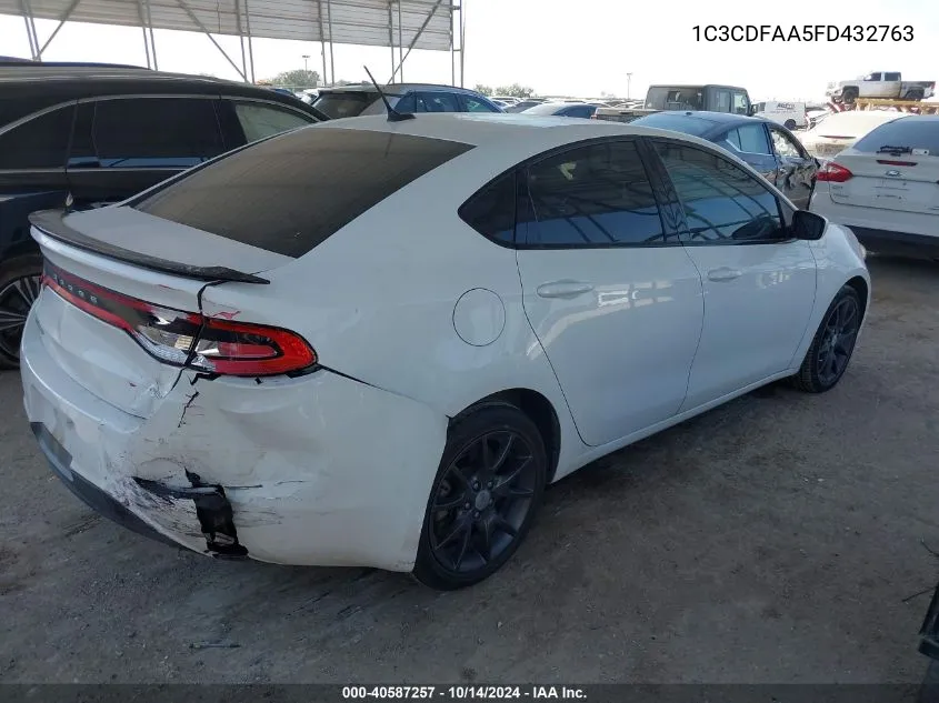 2015 Dodge Dart Se VIN: 1C3CDFAA5FD432763 Lot: 40587257