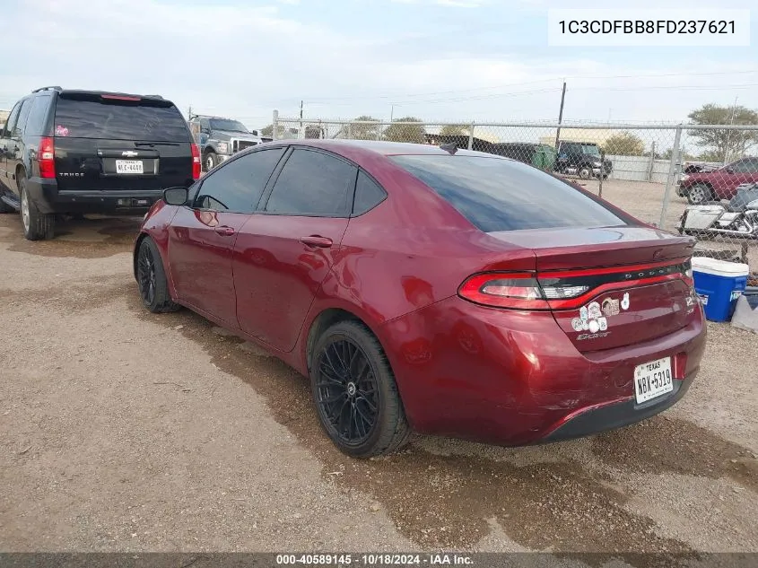 2015 Dodge Dart Sxt VIN: 1C3CDFBB8FD237621 Lot: 40589145