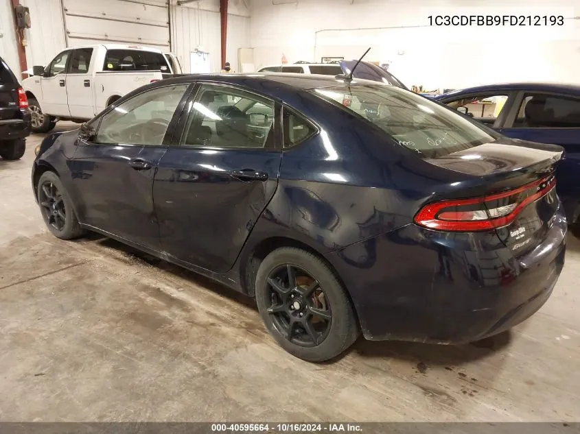 2015 Dodge Dart Sxt VIN: 1C3CDFBB9FD212193 Lot: 40595664