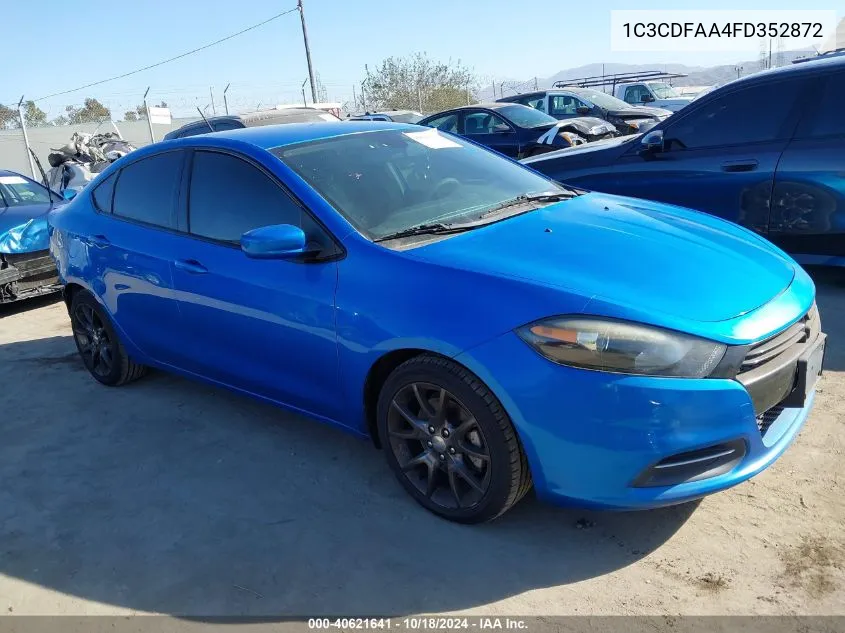 2015 Dodge Dart Se VIN: 1C3CDFAA4FD352872 Lot: 40621641