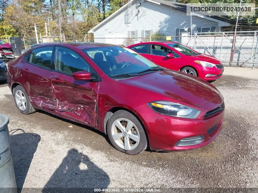 2015 Dodge Dart Sxt VIN: 1C3CDFBB0FD243638 Lot: 40623658