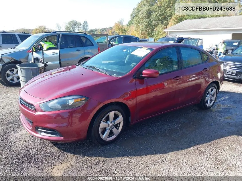 1C3CDFBB0FD243638 2015 Dodge Dart Sxt