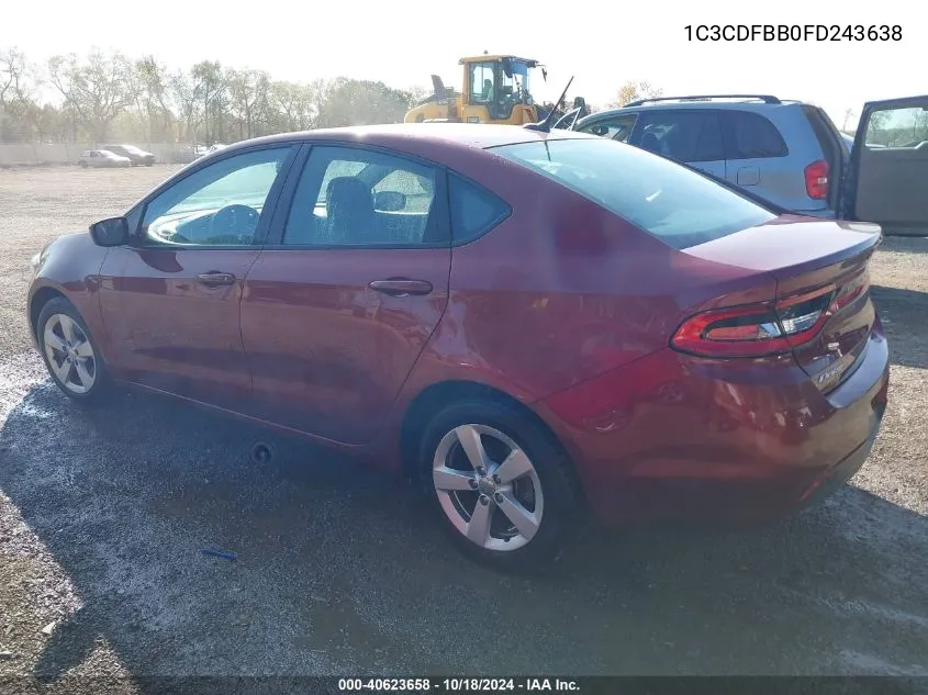 1C3CDFBB0FD243638 2015 Dodge Dart Sxt