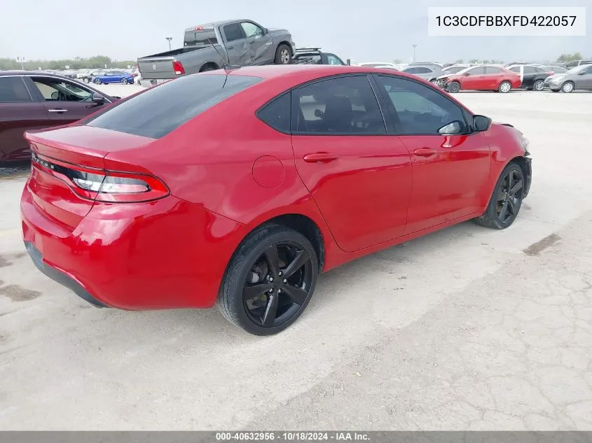 2015 Dodge Dart Sxt VIN: 1C3CDFBBXFD422057 Lot: 40632956